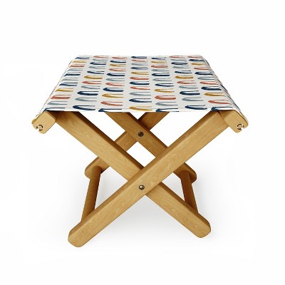 Society6 Avenie Little Arches Blue and Yellow Outdoor Ottoman