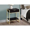 Monarch Specialties Accent Table Side End Nightstand Lamp Storage Drawer Living Room Bedroom Metal Laminate Brown Gold Contemporary Modern - 4 of 4