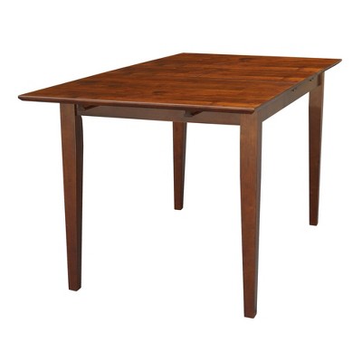 Espresso Solid Wood Extendable Dining Table with Butterfly Extension