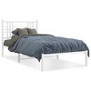 vidaXL Metal Bed Frame without Mattress with Headboard White 39.4"x78.7" - 2 of 4