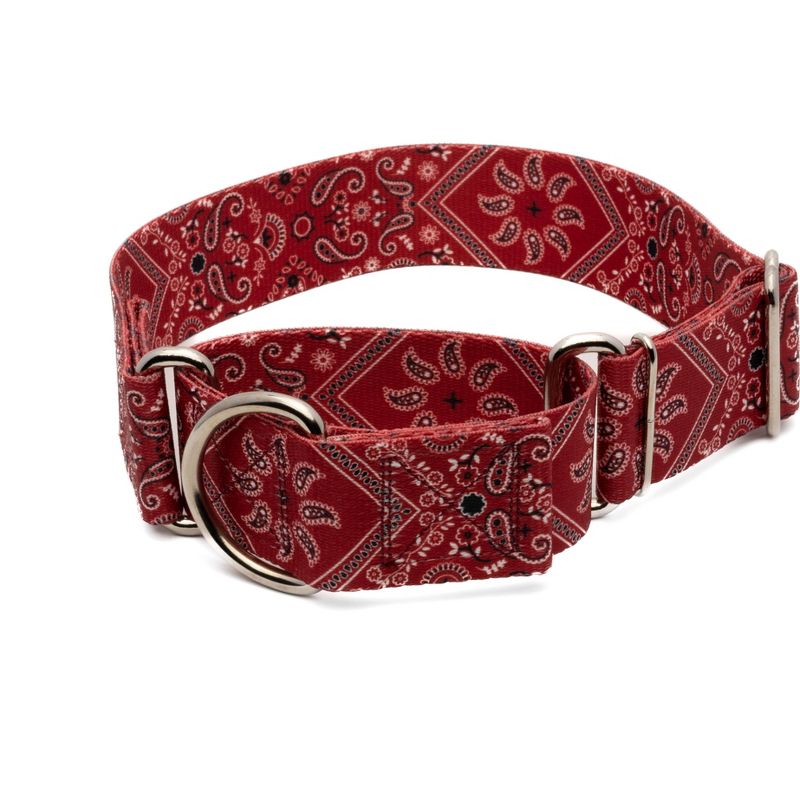 Country Brook Petz 1 1/2 Inch Red Bandana Martingale Dog Collar, 1 of 7