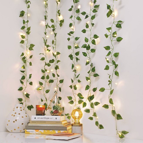 Fairy Lights For Bedroom Artificial Vines Green Leaves for Wall Home Decor  Items