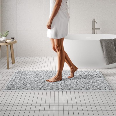 Mayshine Luxury Bathroom Mats, Ultra-Soft Bathmat, Plush Chenille Bathroom Rug Runner, Super Absorbent and Non-Slip