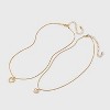 Double Heart Multi-Strand Necklace - Wild Fable™ Gold: Lobster Claw Clasp, Iron Brass Zinc Alloy, 16" Length, 2 Pieces - 2 of 3