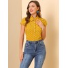 INSPIRE CHIC Women's Short Sleeve Vintage Polka Dots Button Up Blouse - 2 of 4