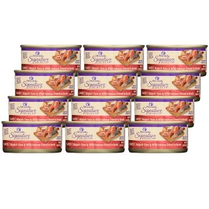 Wellness Signature Selects Skipjack Tuna and Wild Salmon Entree in Broth Wet Cat Food - Case of 12/2.8 oz - 1 of 4