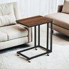 C Shaped End Table TV Tray End Table, C Shaped TV Tray With Metal Frame Rolling Casters TV Tables For Living Room For Eating Bed Table Tray - 4 of 4