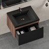 Christopher Knight Home Annabelle Modern Wood Striped Wall-Mounted Bathroom Vanity with Soft-Close Drawer and Quartz Sand Basin - 3 of 4