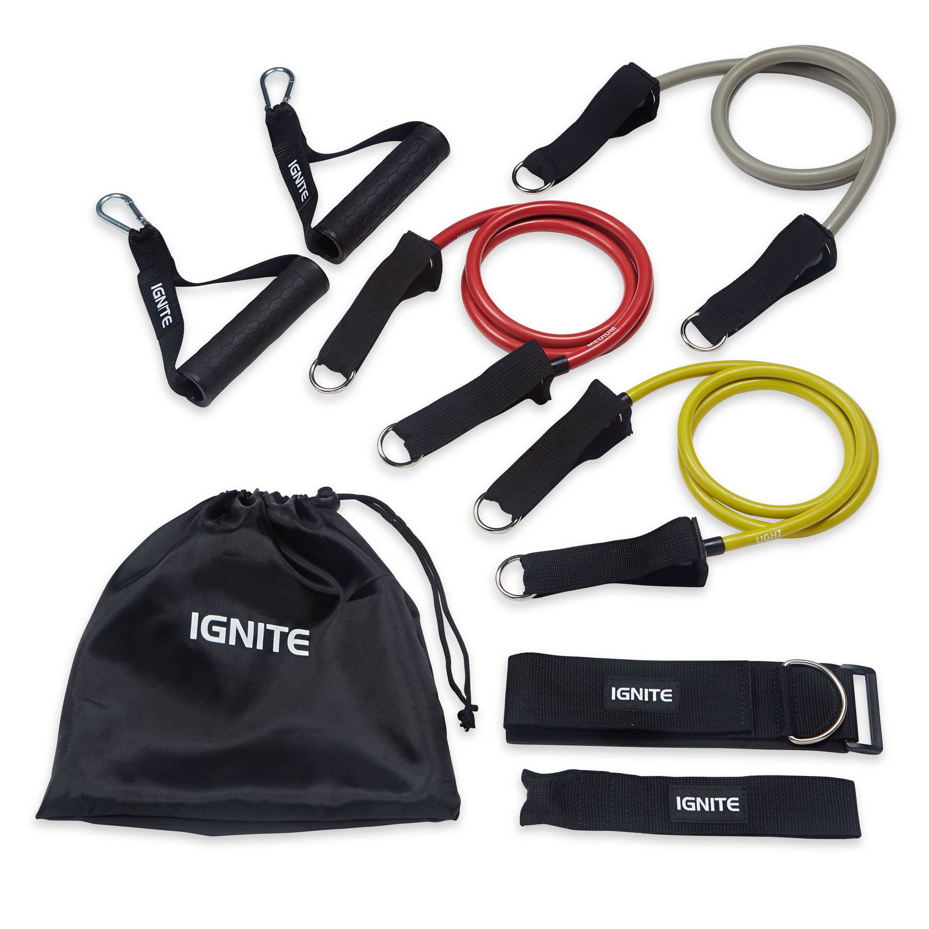 Ignite by SPRI Resistance Gym in a Bag: Medium Rubber Bands for Total Body Workout