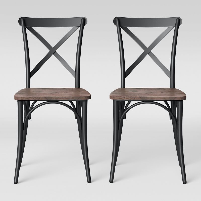 Set of 2 Malden French Bistro Dining Chair Matte Black - Threshold&#8482;, 1 of 9