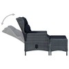 vidaXL Reclining Patio Chair with Cushions Poly Rattan Light Gray - 4 of 4