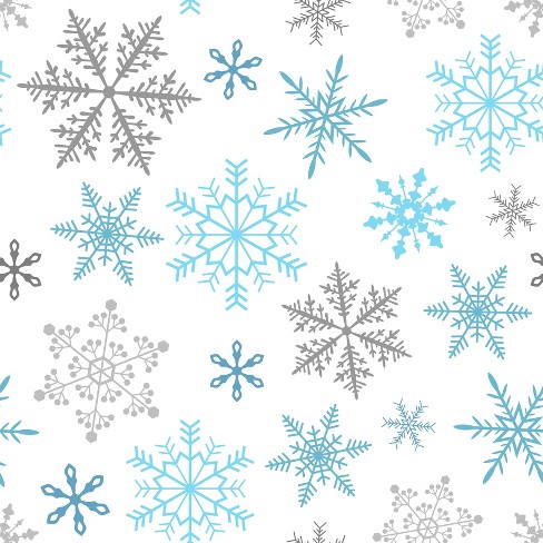 Recycled Wrapping Paper, Christmas Snowflakes, White and Dusky Teal, Eco  Friendly Inks, Plastic Free 