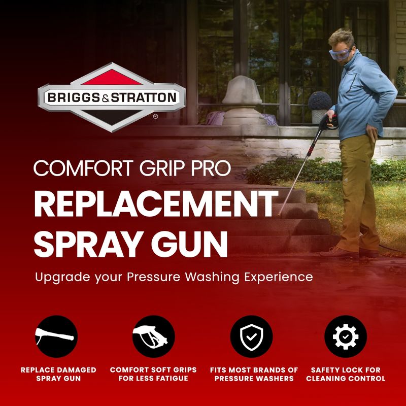Briggs & Stratton Premium Comfort Soft Grip Gun Pro Replacement Spray Gun with Trigger Safety Lock Feature for Pressure Washers, 2 of 7