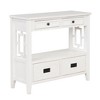 Lyngins Vintage Solid Pine Console Table with 4 Drawers (2 Handle Styles) + Open Shelf, Classic Entryway Table, Sofa Table for Living Room, Bedroom - 3 of 4