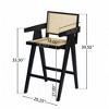 DSVIMOY Counter and Bar Stool Modern Cane Seat with Solid Wood Frame for Dining and Kitchen, Black, 37"*25"*14.25" - 3 of 4