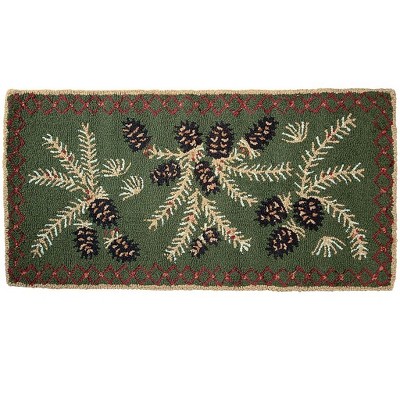 2'x4' Rectangle Hand Made Indoor and Outdoor Hooked Wool Hearth Rug Multicolored - Plow & Hearth