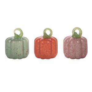 Transpac Glass Mini Pumpkin Set of 3 Fall/Harvest Home Decorations - 1 of 1