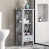 Dolonm Modern Faux Wood Bathroom Storage Rack with Drawer - 2 Shelves, Cottage-Style Design - 4 of 4
