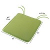 Chair Cushions-Set of 4 Square Foam 16"x 16" Chair Pads with ties for Kitchen, Dining Room, Patio, Tailgating-Machine Washable by Lavish Home (Green) - 4 of 4