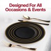 Smarty Had A Party Black w/ Gold Edge Rim Plastic Wedding Set - 30 Sets - 2 of 4