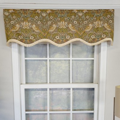 Vivaldi Green Nature-Inspired Bird Motif Window Valance