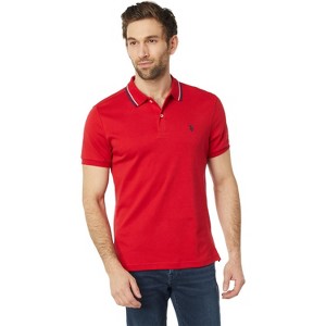 U.S. Polo Assn. Men's Slim Fit Solid Tipped Interlock Polo Shirt - 1 of 3