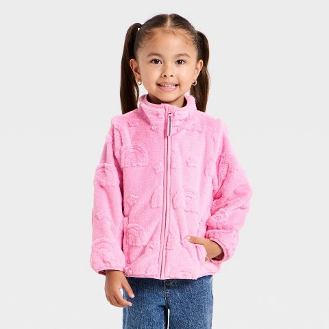 Детские куртки Cat & Jack Toddler Girls' Rainbow Cozy Fleece Jacket - Cat & Jack™ Pink 2T