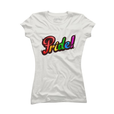 Adult Design By Humans Colorful Pride Rainbow Text By VectorKitchen T-Shirt