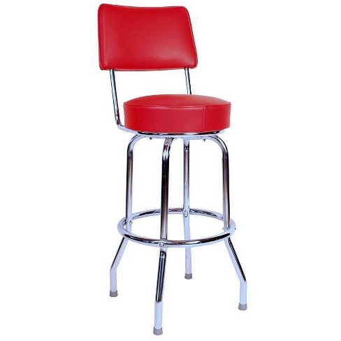 Red bar stools target new arrivals