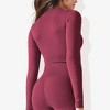 Anna-Kaci Active Women's Rib Knit Long Sleeve High Neck Cropped Sports Jacket - 4 of 4