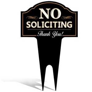 Signs Authority 15" x 9.5" Aluminum No Soliciting Yard Sign - Non-Reflective - 1 of 4