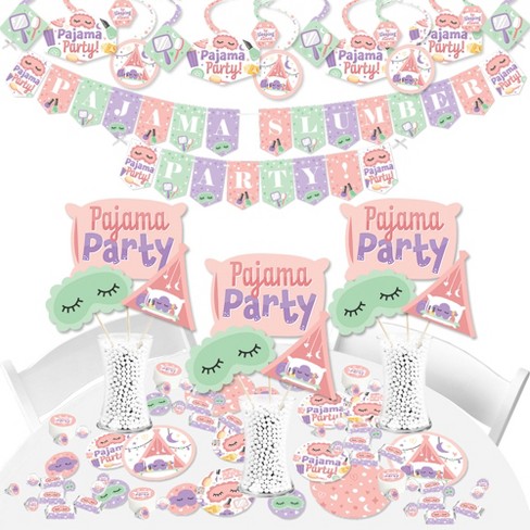 Big Dot of Happiness Pajama Slumber Party - Girls Sleepover Birthday Party  Supplies - Banner Decoration Kit - Fundle Bundle