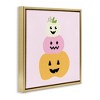 Stupell Industries Pastel Happy Jack-o-Lanterns Floating Frame Canvas Art - 2 of 4