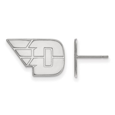Black Bow Jewelry 14k White Gold Dayton Flyers NCAA Post Earrings