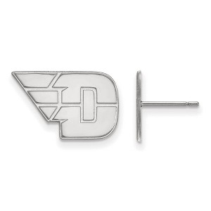 Black Bow Jewelry 14k White Gold Dayton Flyers NCAA Post Earrings - 1 of 3