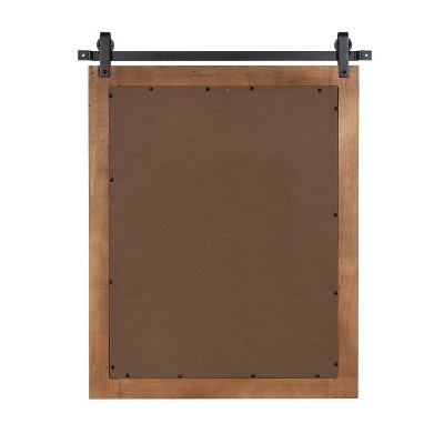 Rustic Brown and Black Wood Framed Wall Mirror