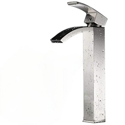 BWE Waterfall Single Hole Single Handle Bath Vessel Sink Faucet With Pop Up Drain Without Overflow