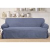 Authentic Denim T Cushion Loveseat Slipcover - Sure Fit: Machine Washable, Indoor Use, Front Tie Closure - 2 of 4