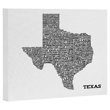 16" x 20" Restudio Designs Texas Map Art Canvas - Deny Designs