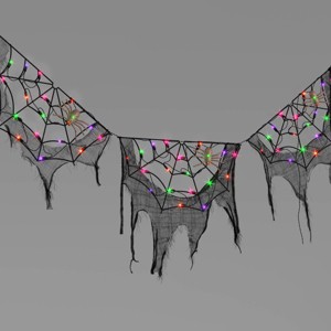 70" LED Lit Spider Webs with Gauze Halloween Novelty Silhouette Lights - Hyde and EEK! Boutique™ - 1 of 4