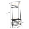 Hall Tree With Shoe Storage Bench, 4-In-1, Steel Frame With 5 Hooks for Entryway, Freestanding Coat Rack Stand for Living Room, Bedroom - 3 of 4
