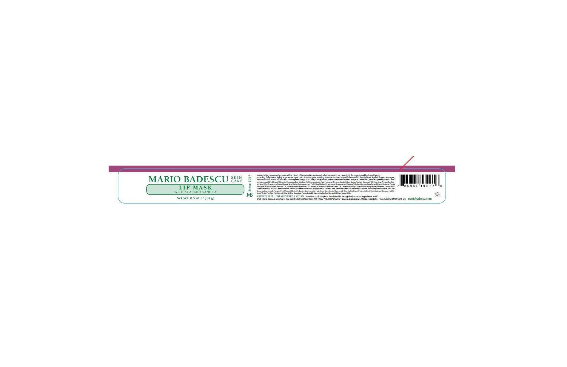 Mario Badescu Skincare Lip Mash with Vanilla and Acai Skincare Kit - 0.5oz - Ulta Beauty