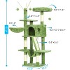 53 inch Cat Tower for Indoor Cats, Cat House with Padded Platform Bed, Toy Balls, Large Cozy Condo - 2 of 4