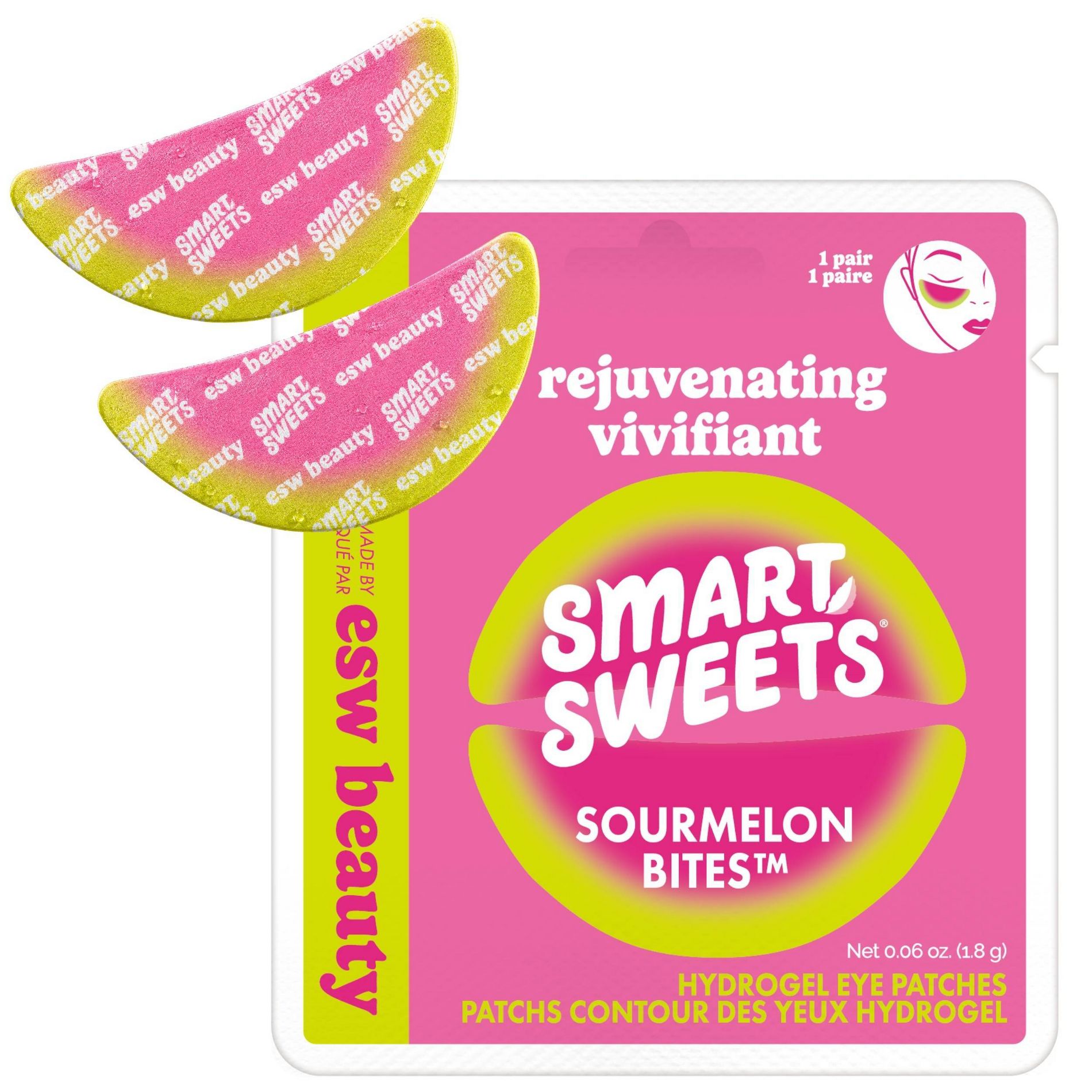 ESW Beauty Smart Sweets Rejuvenating Sour Watermelon Eye Masks - 2ct
