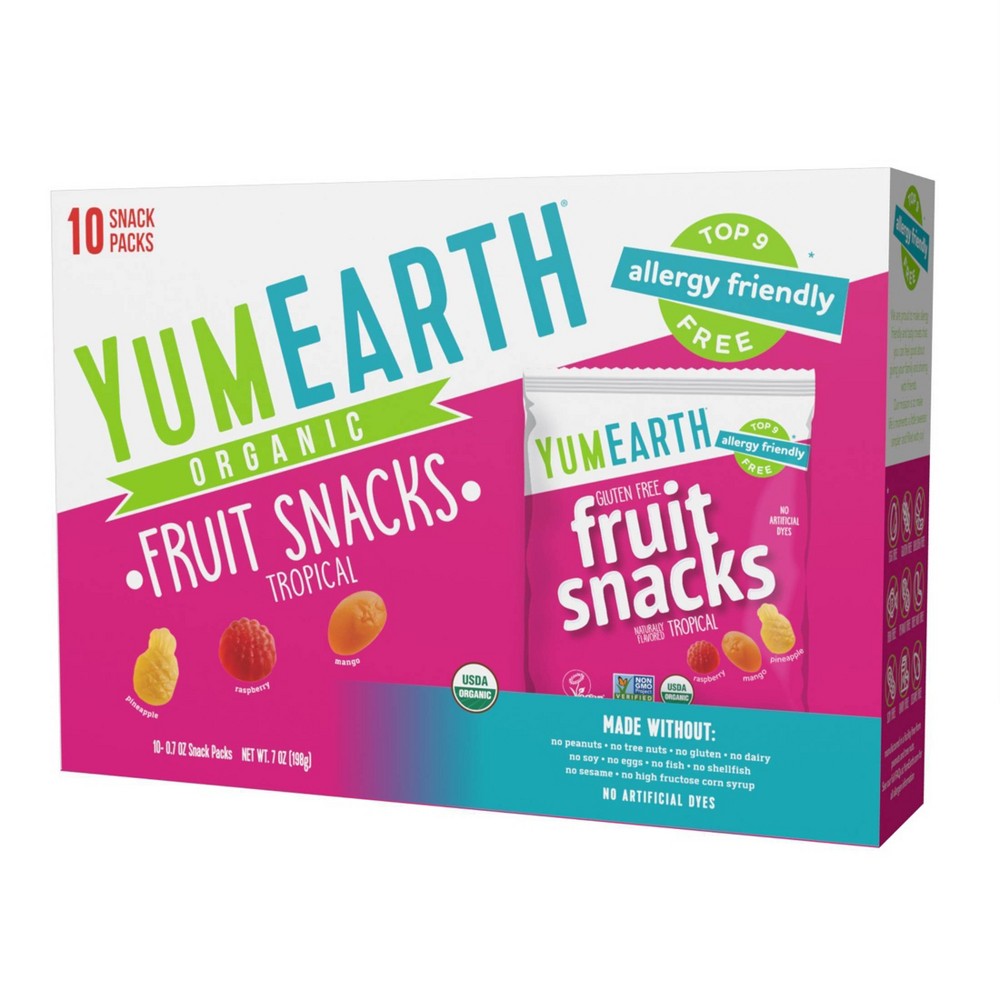 Yum Earth Tropical Fruit Snacks Box - 7oz/10ct