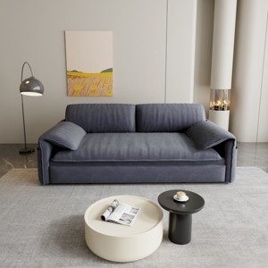 63.8" Queen Size Pull Out Couch 3-In-1 Convertible Sleeper Sofa Bed With Side Storage,Multi-Functional Velvet Loveseat Bed For Apartment-Cuddlewood - 1 of 4