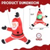 Angel Sar 4.9 FT Lighted Inflatable Hanging Santa Claus with Gift Bag, Christmas Blow Up Yard Decoration with LED Lights for Lawn, Garden Party - 3 of 4