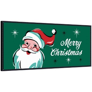 Kate & Laurel All Things Decor Sylvie Beaded Retro Santa Merry Christmas Framed Canvas by Heather Dutton - 1 of 4