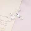 Boho Silver Floating Cat Ear Jacket Earrings – 3D Hanging Stud Jewelry for Women - 3 of 4