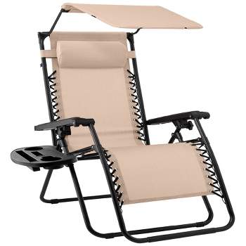 Best Choice Products Oversized Zero Gravity Chair, Folding Recliner W/  Removable Cushion, Side Tray - Wheat : Target